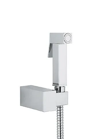 Emmevi, квадратная лейка гигиенического душа с держателем ABS и латунным шлангом, цвет хром