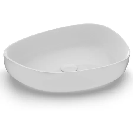 Olympia Metamorfosi, накладная раковина нестандартной формы 55x42xh14 см, с донным клапаном, цвет белый глянцевый