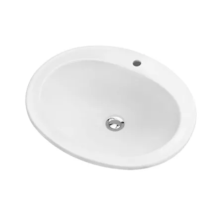 Olympia Export, встраиваемая в столешницу овальная раковина 58x49 см, цвет белый глянцевый