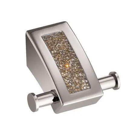 Sanibano Estrella, крючок двойной, цвет хром-кристаллы Swarovski golden shadow