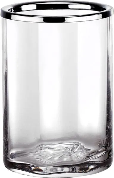 Surya Crystal, стакан 7х7хh10 см, стекло с эффектом волны, цвет хром