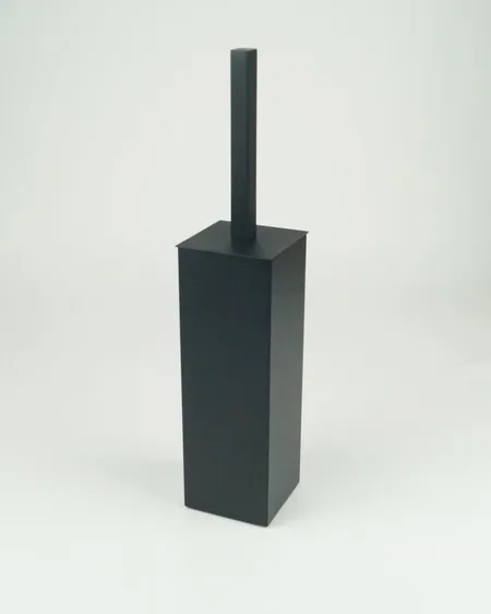 Surya Metall, квадратный напольный ерш с крышкой 7х7хh36,5 см, цвет черный матовый