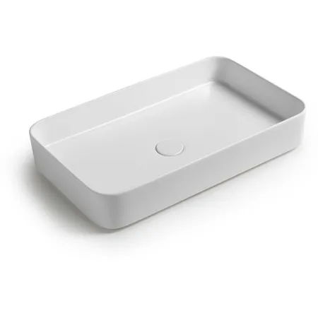 White Ceramic Blade, накладная прямоугольная раковина 65x40x11,5h см, цвет синий матовый