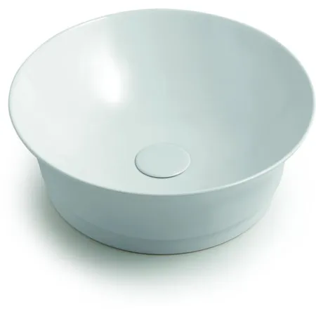 White Ceramic Idea, накладная круглая раковина Ø42х15h см, цвет черный матовый