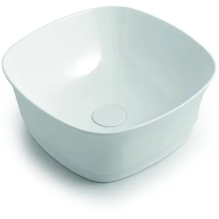 White Ceramic Idea, накладная квадратная раковина 42x42х18h см, цвет черный матовый