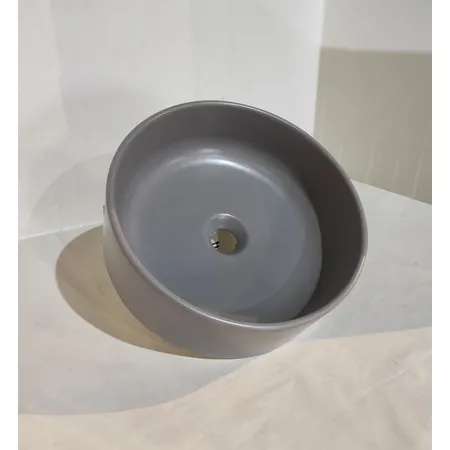 White Ceramic Slim, накладная круглая раковина Ø40x13h см, цвет серый матовый