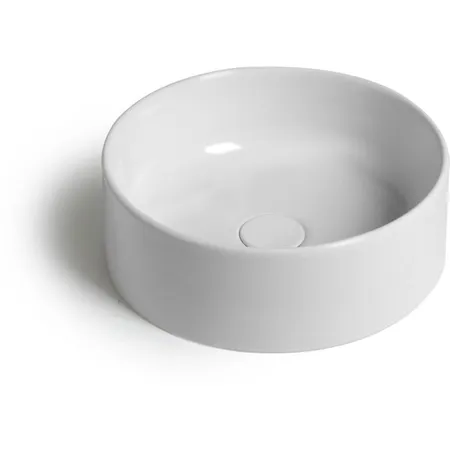 White Ceramic Slim, накладная круглая раковина Ø40x13h см, цвет сливовый матовый