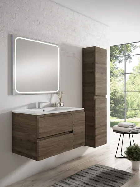 Xpertials Emin, зеркало 120х80 см, 2 датчика: LED подсветка с регулировкой яркости и антизапотевание, профиль матовая сталь