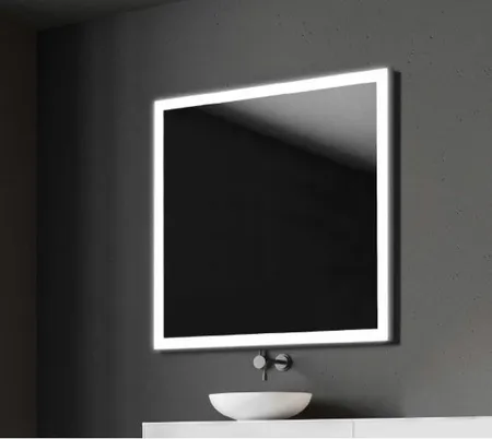 Xpertials Etna, зеркало 140х80 см, 2 датчика: LED подсветка с регулировкой яркости и антизапотевание, профиль черный матовый