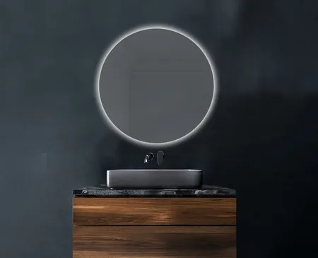 Xpertials Siro, зеркало Ø120 см, 2 датчика: LED подсветка с регулировкой яркости и антизапотевание