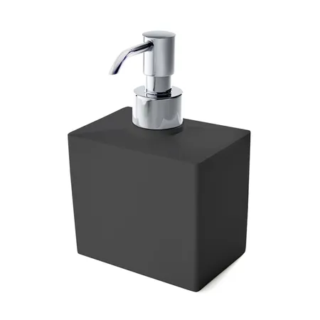 3SC Mood Black Дозатор настольный, композит Solid Surface, цвет: чёрный матовый/хром