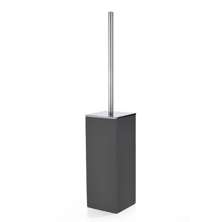 3SC Mood Black Туалетный ёршик, напольный,  композит Solid Surface, цвет: чёрный матовый/хром