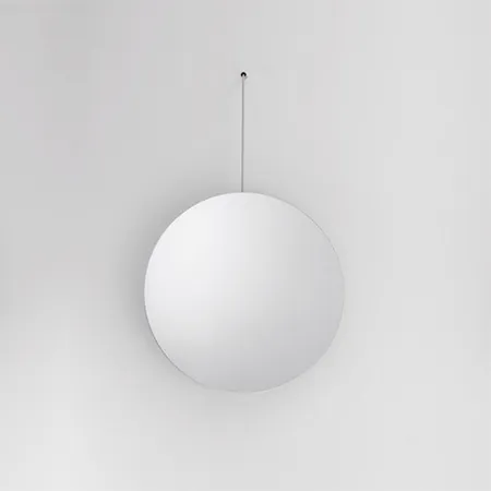 Agape Bucatini Круглое зеркало d50x75 см, на белом держателе, цвет: матовый белый