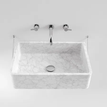 Agape Carrara Раковина 60x40x16 см, без отв., мрамор Carrara, цвет: белый