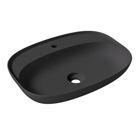 Alice Form Oval Раковина 60x45х12см., накладная, 1 отв., цвет: чёрный матовый