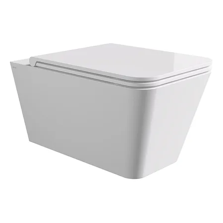 Alice Hide Square Унитаз 55х35см., подвесной, безободковый, без сиденья и крышки, цвет: белый глянцевый