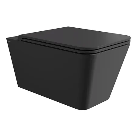 Alice Hide Square Унитаз 55х35см., подвесной, безободковый, без сиденья и крышки, цвет: чёрный матовый