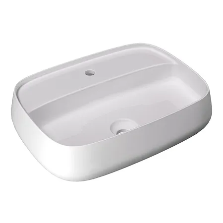 Alice Nur Plan Раковина 60x45x15см., накладная, 1 отв., цвет: белый глянцевый