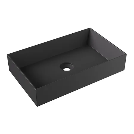 Alice Spy Rectangular Раковина 60x38х12см., накладная, без отв., цвет: чёрный матовый