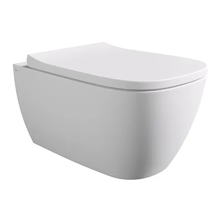 Alice Wunder Унитаз 53х31см., подвесной, безободковый, смыв aliflush+, под крепления Fischer WB-KliX, без сиденья и крышки, цвет: белый матовый