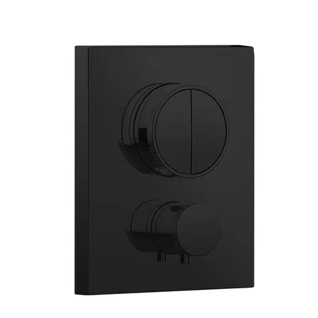 Almar Core Смеситель для душа, встраиваемый, термостатический, с кнопочным управлением для 2-х потребителей, цвет: черный матовый