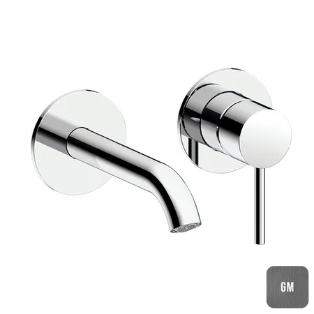 Almar Mixers Смеситель для раковины, настенный, цвет: оружейный металл брашированный PVD
