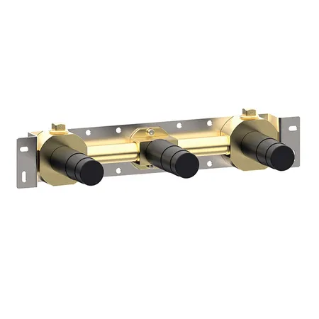 Almar Mixers Встраиваемая часть настенного смесителя для раковины на 3 отв., центральный излив, цвет: черный матовый