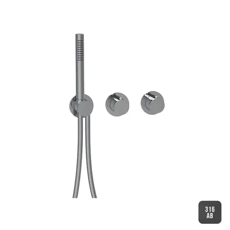 Almar 316 Stainless Steel Смеситель для душа, настенный, термостатический, цвет: Absolute Black. AB316