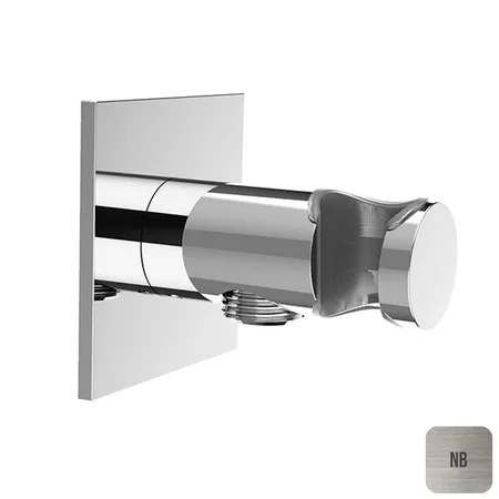 Almar Round Душевое подключение с держателем круглое, квадр. отражатель, цвет: nickel brushed