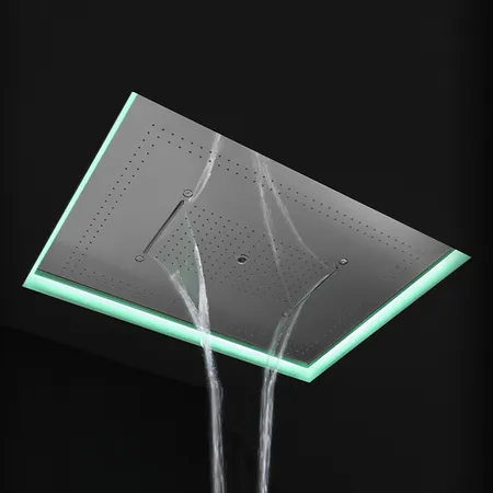 Antonio Lupi Душевая система Meteo XXL 100x75x11 см, с подсветкой LED, цвет: полированная сталь