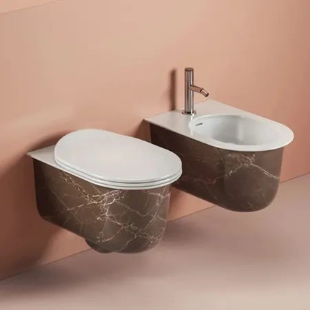 Artceram Chic Биде подвесное 38х53 см, 1 отверстие, цвет: bronze amani