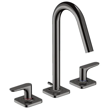 Axor Citterio M Смеситель для раковины, 3 отв., с донным клапаном, цвет: полированный черный хром