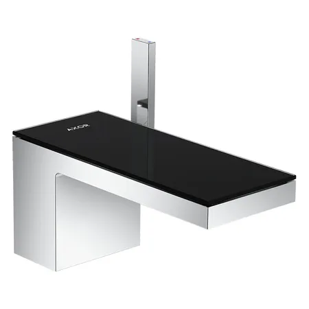 Axor MyEdition Смеситель для раковины 70, на 1 отв., излив 200мм, с донным клапаном, цвет: хром/черное стекло