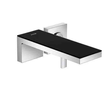 Axor MyEdition Смеситель для раковины, настенный, на 2 отв, излив 245мм., внешняя часть, цвет: хром/черное стекло