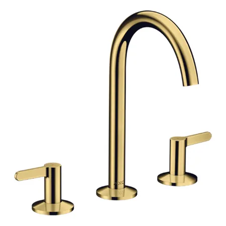 Axor One Смеситель для раковины 170, на 3 отв., с донным клапаном Push-Open, цвет: полированное золото