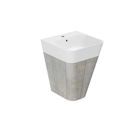 Azzurra Build Тумба подвесная 44х47х65см, с 1 ящиком, с раковиной, цвет: Cement
