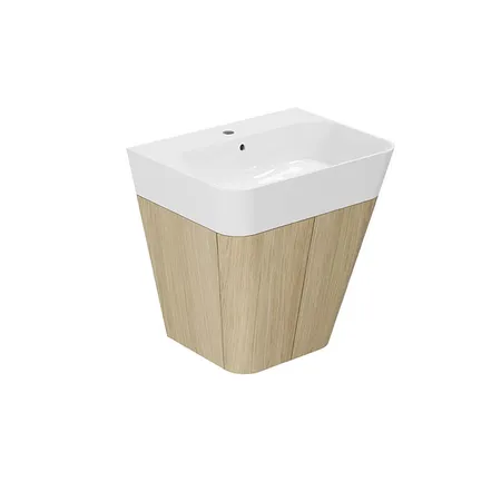 Azzurra Build Тумба подвесная 59х47х65см, с 1 ящиком, с раковиной, цвет: Olmo naturale