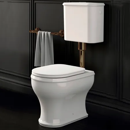 Azzurra Charme Унитаз напольный 52x40 см, 3L Water Saving, слив универсальный, сиденье микролифт, с креплением VFV, цвет: Bianco lucido/бронза