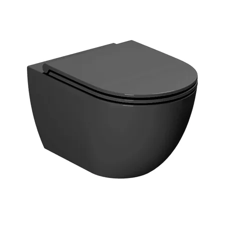 Azzurra Comoda Унитаз подвесной безободковый 51,5x36 см, c креплением, Easy Clean, 3L Water Saving, цвет: Carbone