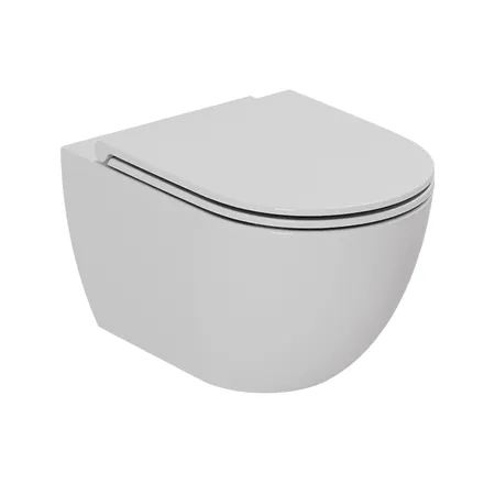 Azzurra Comoda Унитаз подвесной безободковый 51,5x36 см, c креплением, Easy Clean, 3L Water Saving, цвет: Cotton