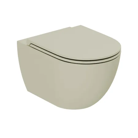 Azzurra Comoda Унитаз подвесной безободковый 51,5x36 см, c креплением, Easy Clean, 3L Water Saving, цвет: Salvia