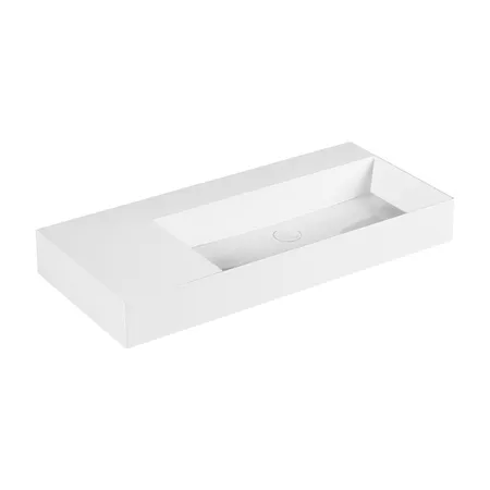 Azzurra Elegance Squared Раковина подвесная/накладная, 102x46xH12,5 см, левая, без отв., цвет: Bianco lucido