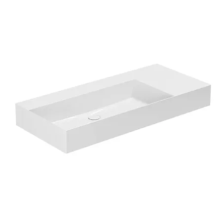 Azzurra Elegance Squared Раковина подвесная/накладная, 102x46xH12,5 см, правая, без отв., цвет: Bianco lucido