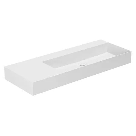 Azzurra Elegance Squared Раковина подвесная/накладная, 122x46xH12,5 см, левая, без отв., цвет: Bianco lucido
