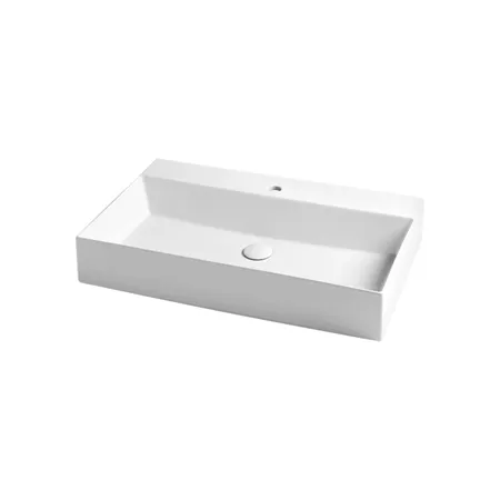 Azzurra Elegance Squared Раковина подвесная/накладная, 75x45xH12,5 см, 1 отв., цвет: Bianco lucido