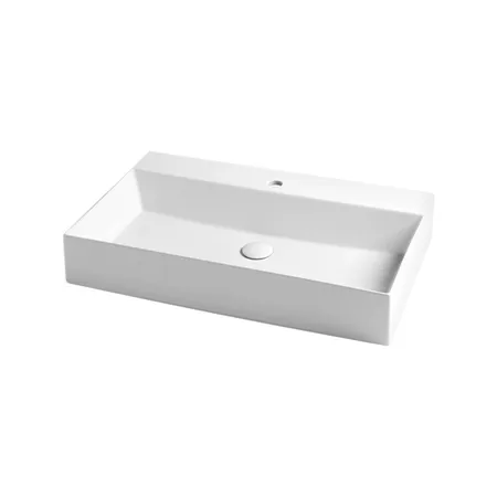 Azzurra Elegance Squared Раковина подвесная/накладная, 81x45xH12,5 см, 1 отв., цвет: Bianco lucido