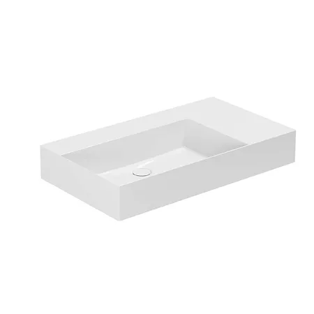 Azzurra Elegance Squared Раковина подвесная/накладная, 81x46xH12,5 см, правая, без отв., цвет: Bianco lucido
