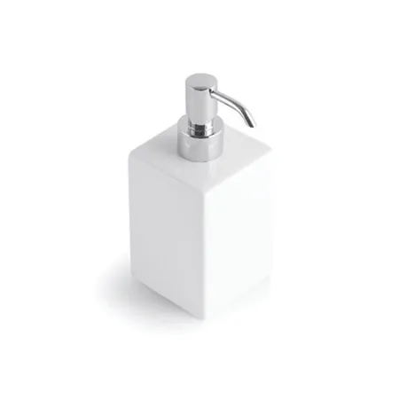 Bertocci Le Ceramiche Дозатор для жидкого мыла, настольный 7,5хh18х7,5см., цвет: белая керамика/хром