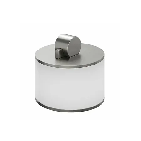 Bertocci Officina 3.16 Контейнер настольный, малый, с крышкой, цвет: белый матовый/нержавеющая сталь