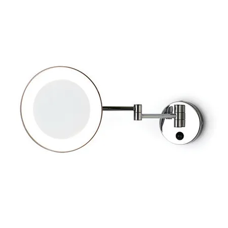 Bertocci Specchi Зеркало косметические, настенное круглое зеркало с LED-подсветкой,выключателем,3-кратное увеличение, цвет: хром
